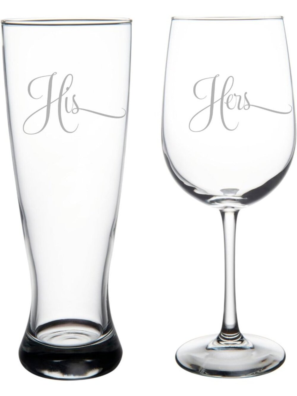Couples Beer & Wine Glass Set - 23 oz & 19 oz Perfect for Gifts & Home Bar